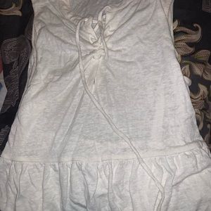 True Religion high low flowy white top Sz L